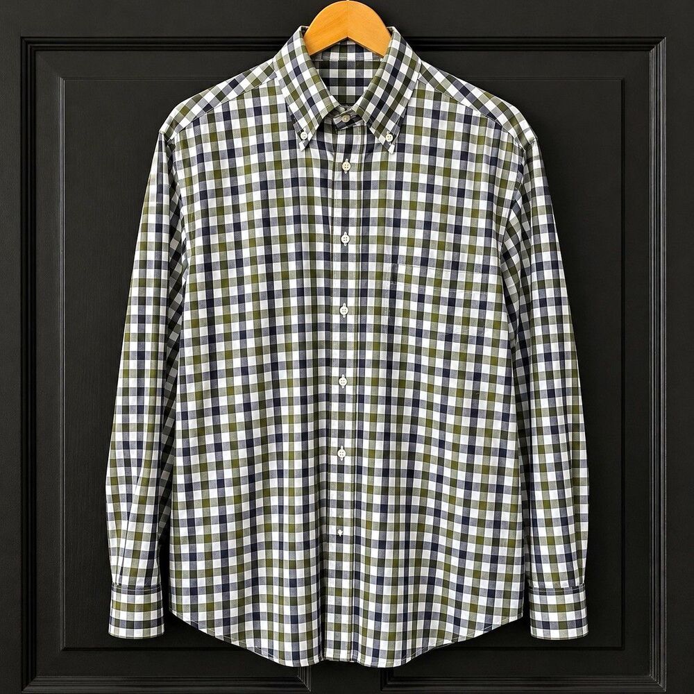 Paul & Shark Yachting Men's 40 Cotton Woven Long Sleeve Button-Down Check